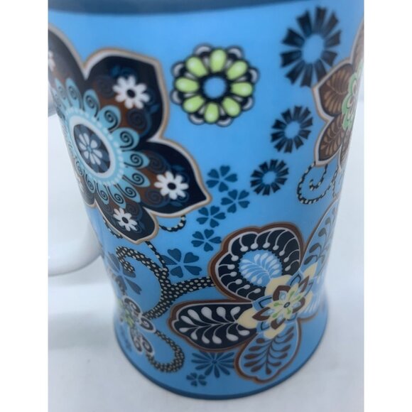 Vera Bradley Bali Blue Porcelain Coffee Cup Mug Retired Design - Picture 12 of 12